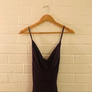 Plum Floor Length Bridesmaid Dress